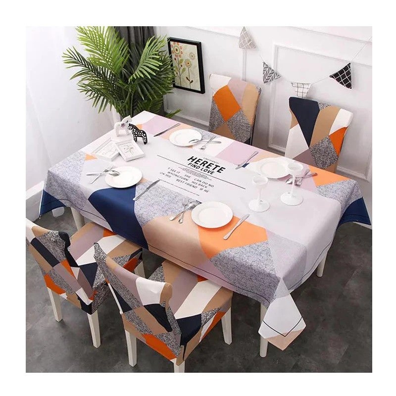 Bluejw Printed Fitted Table Cloth Polyester Waterproof Table Clothes for Restaurants - Image 1